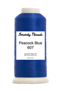 Peacock Blue Wooly Nylon Thread - Stretchy Threads
