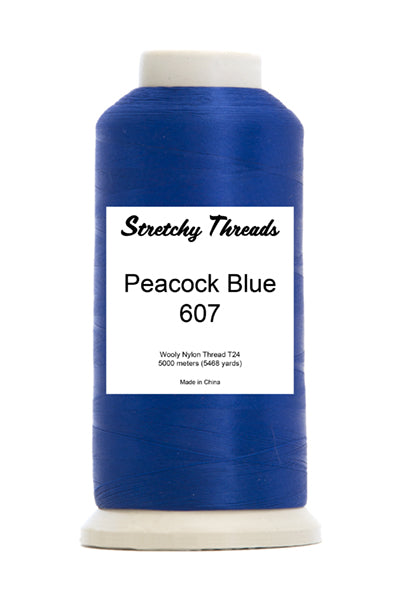 Peacock Blue Wooly Nylon Thread - Stretchy Threads