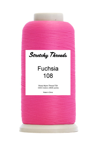 Fuchsia  Wooly Nylon Thread - NEW SIZE! - Stretchy Threads